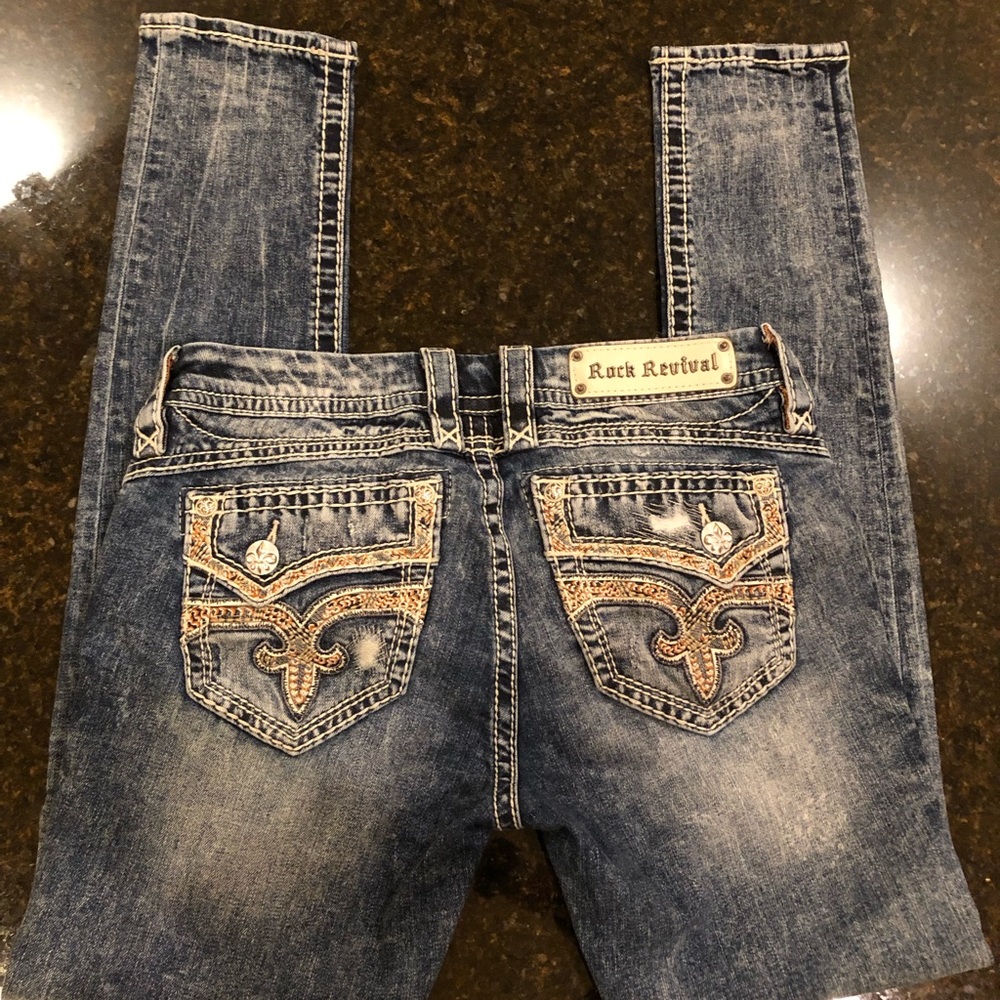 Rock Revival Barby Skinny Distressed Jeans Size 29